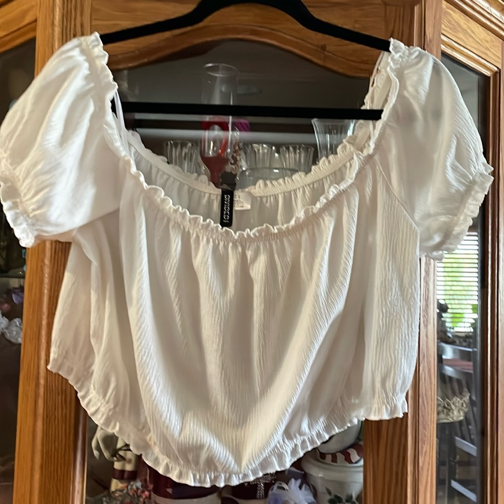 Large Crop top cream color mid